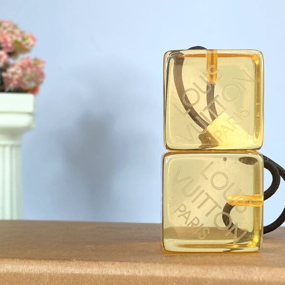 Authentic Louis Vuitton Hair Cube Light Peach/brown color DA001 - Picture 1 of 6